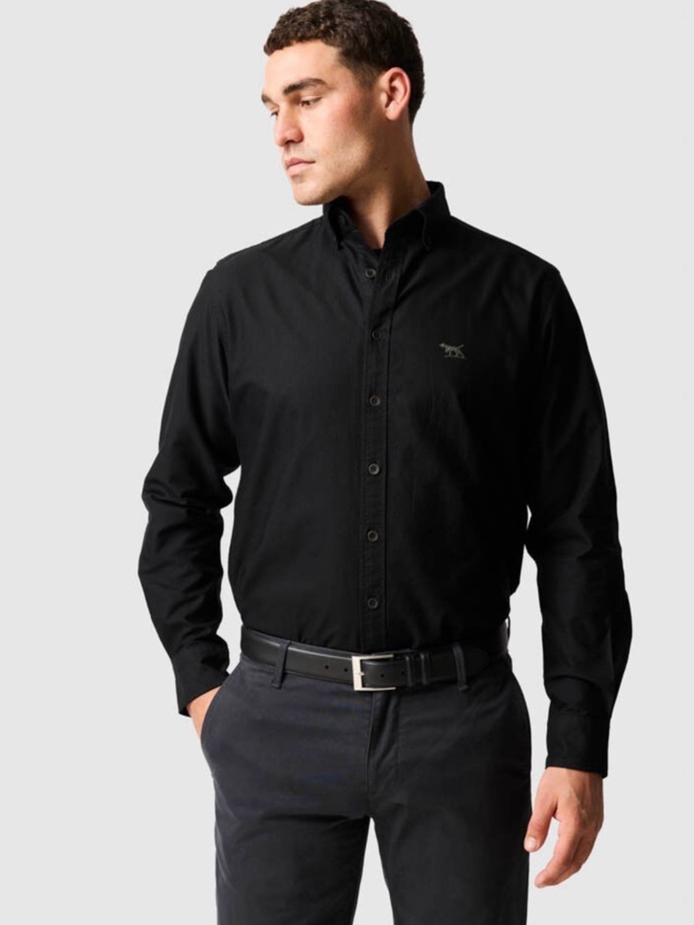 Rodd & Gunn Oxford Sports Fit Button‎ Down Shirt Black 3XL Smart Casual Workwear